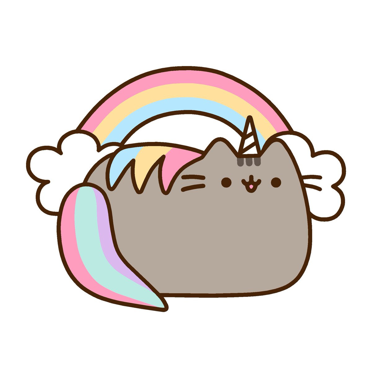 pusheen on a unicorn