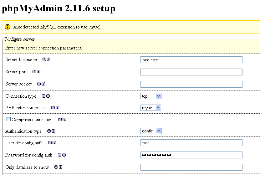 Метод подключения к базе данных mysql для phpmyadmin сокет unix или tcp