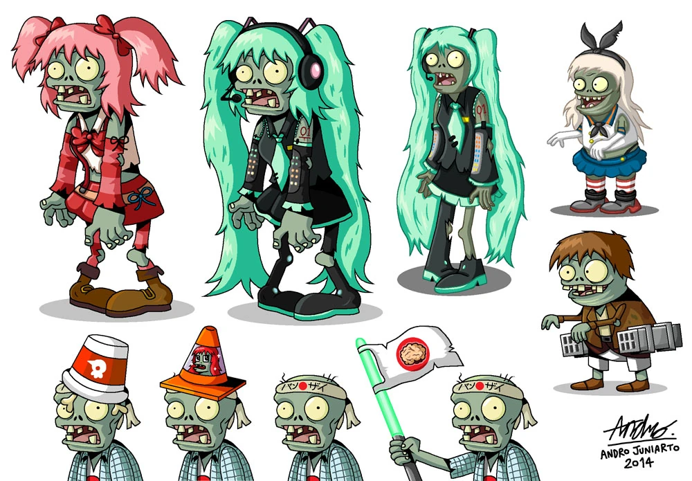 Image Otaku Zombie concept.jpg Plants vs. Zombies Character Creator