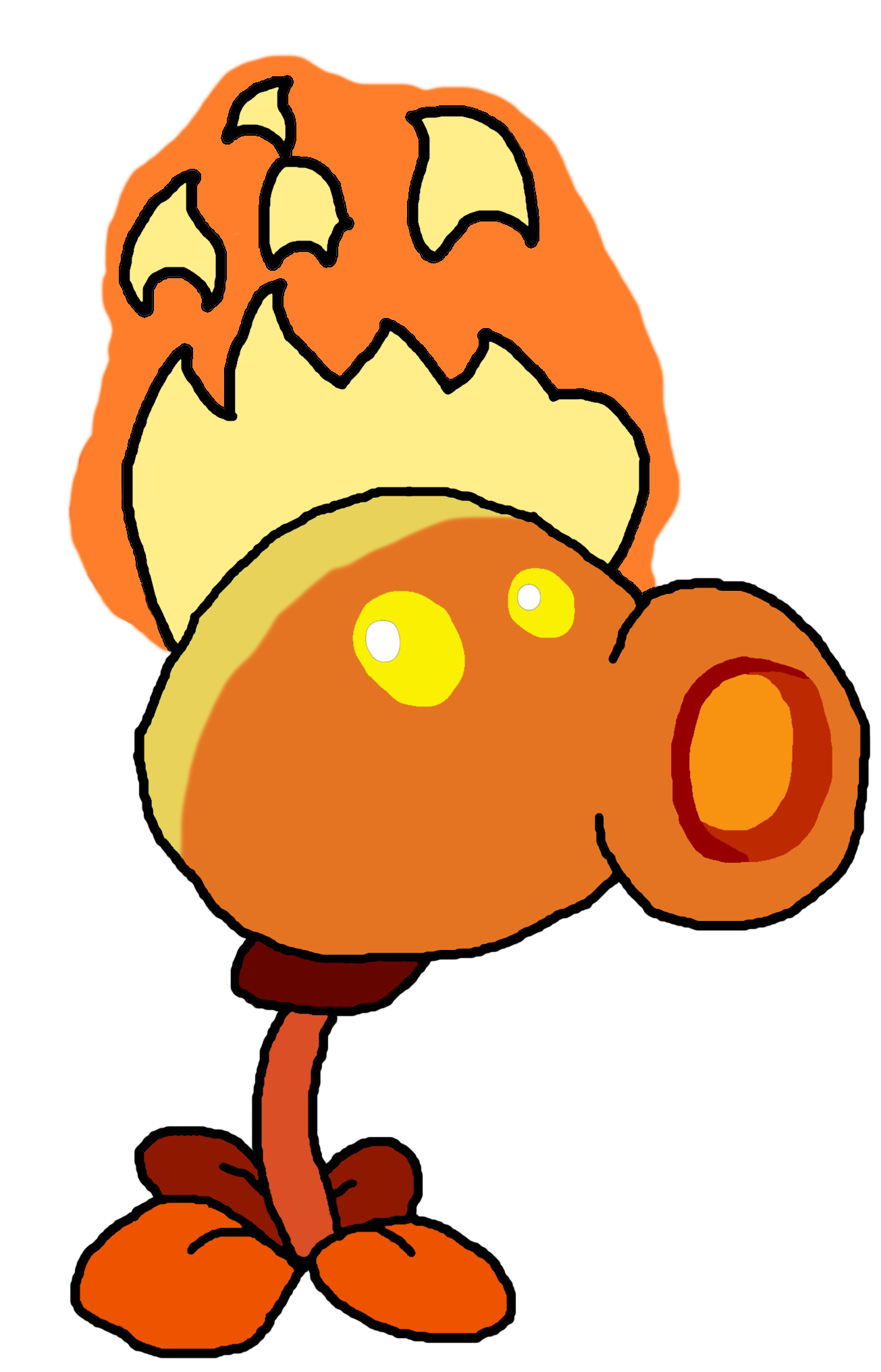 Image Fire Peashooter Drawing.png Plants vs. Zombies Character