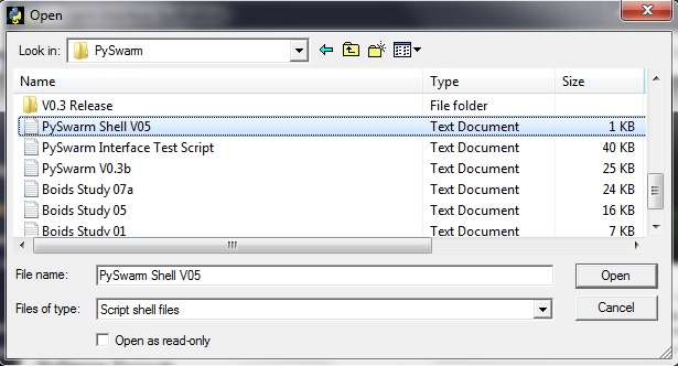 Selecting the Script Shell