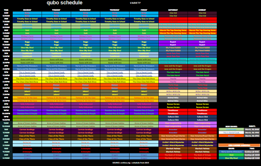 Qubo Schedule (March 30, 2015) | The Official Qubo Wiki | Fandom