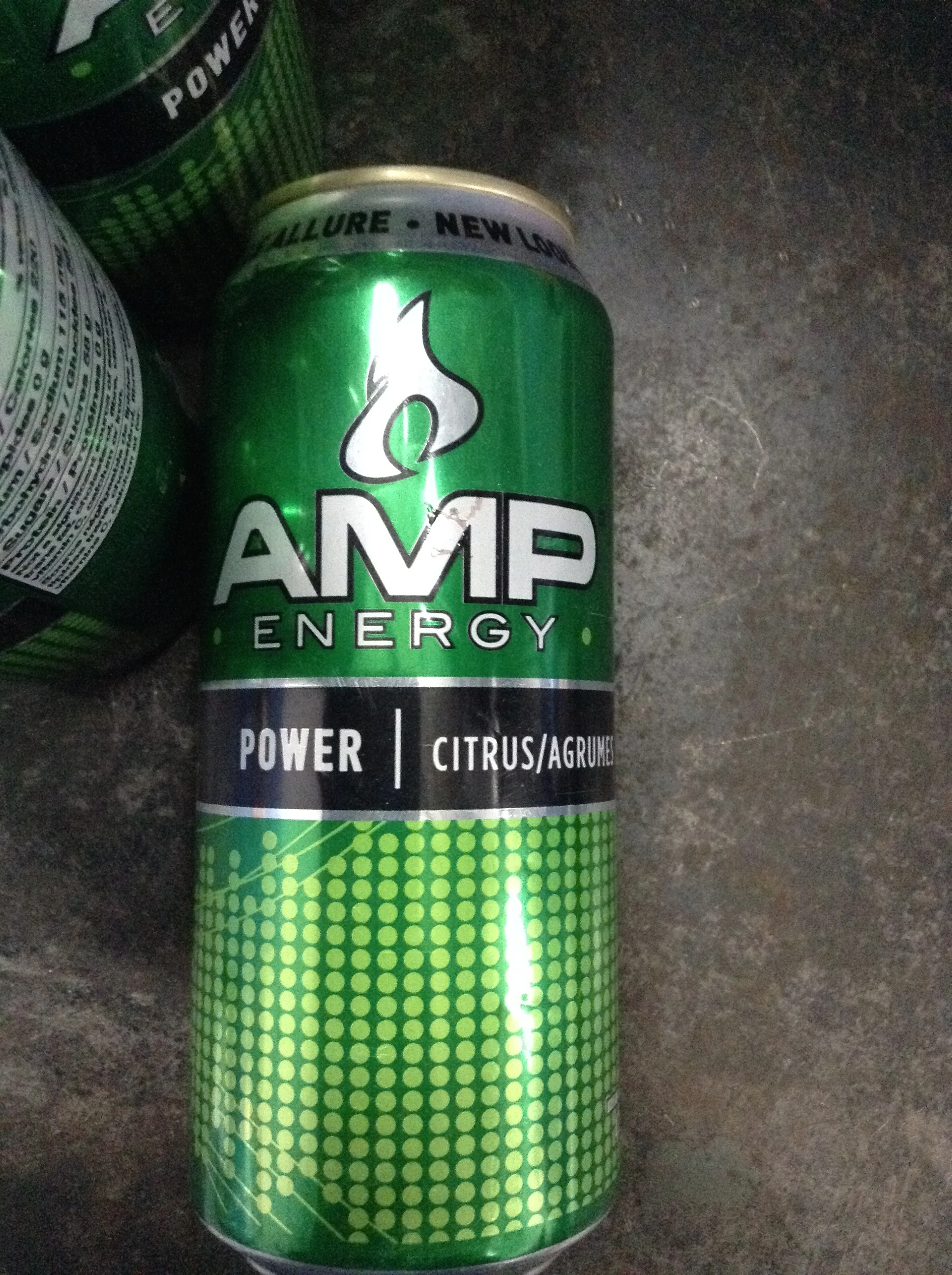 7 Cans of Amp Energy LemonLime citrus flavor Quebec Treasures Wikia