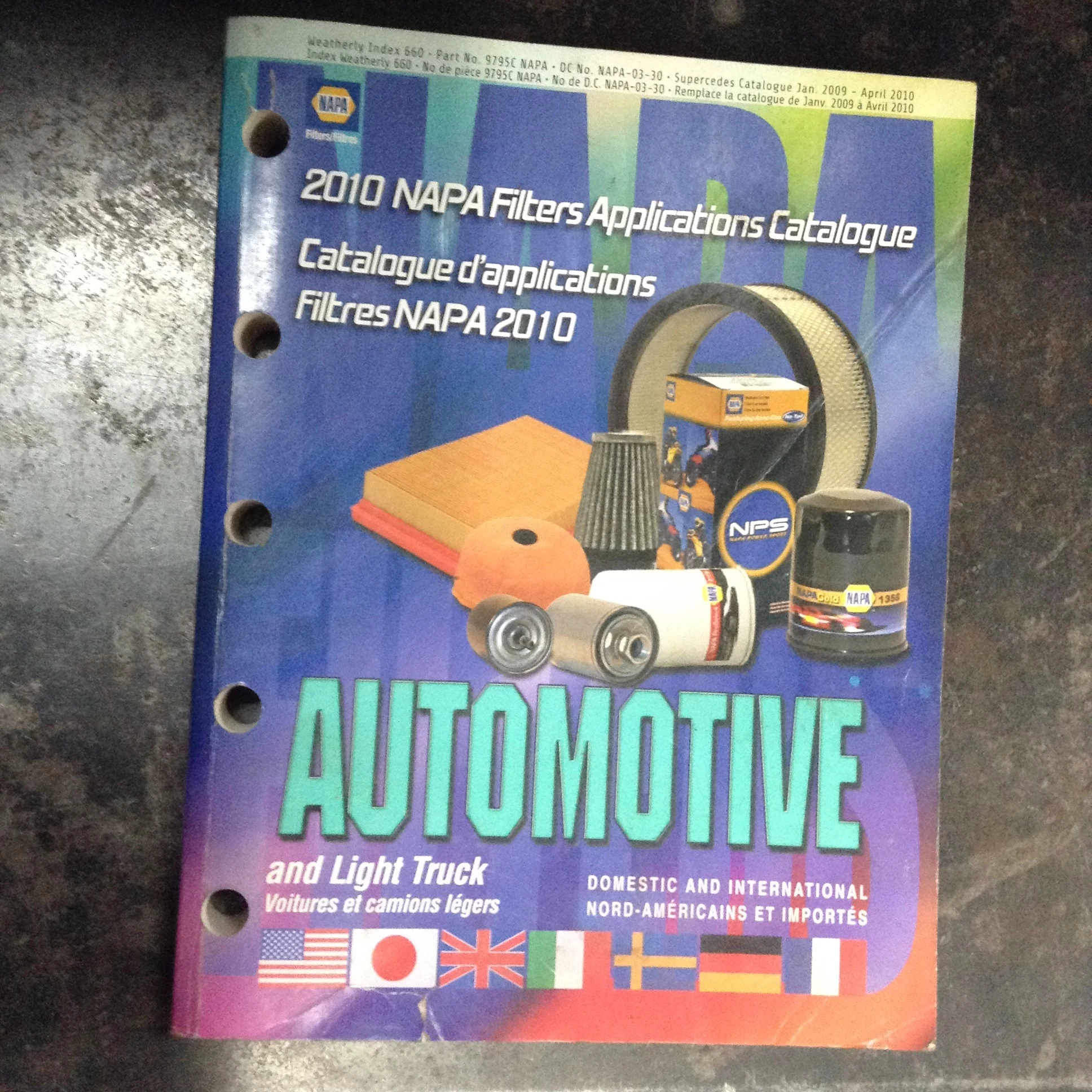 2010 NAPA Filter Applications Catalogue Quebec Treasures Wikia