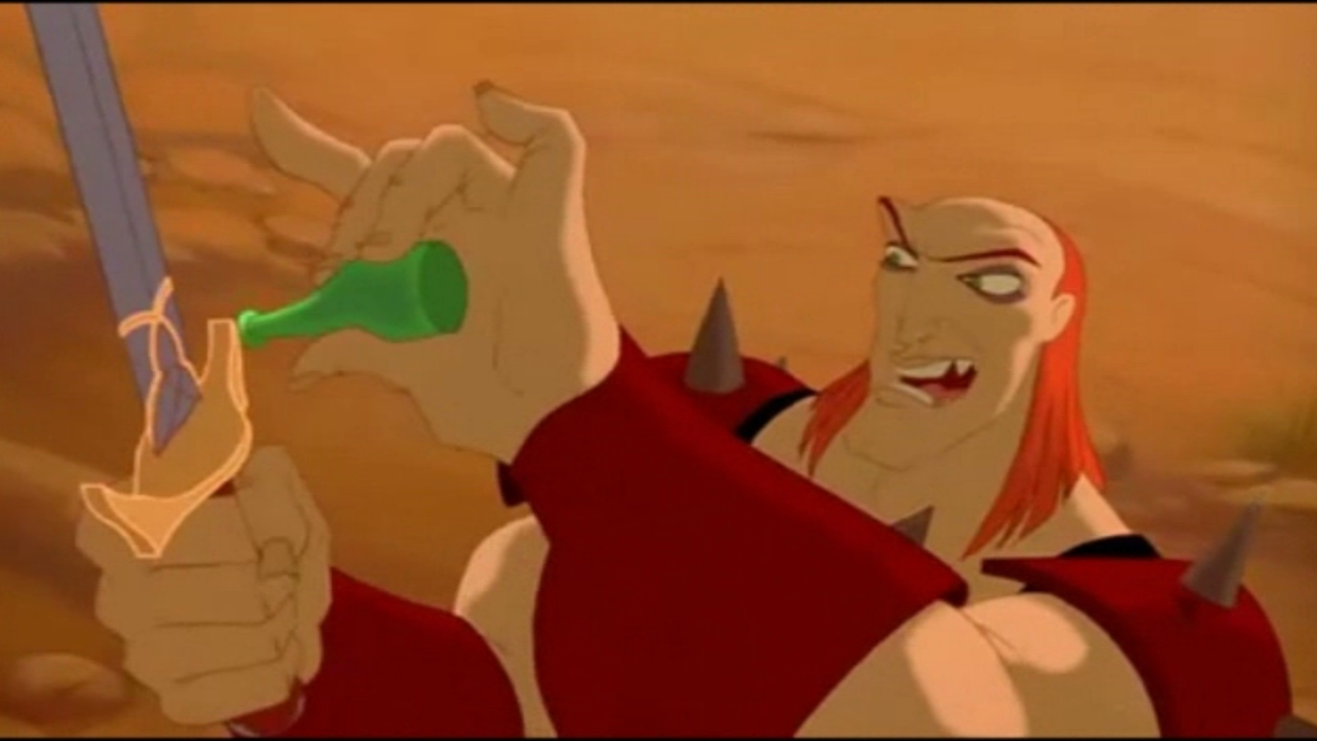 Image - Ruber putting ACME potion on Excalibur.jpg | Quest for Camelot