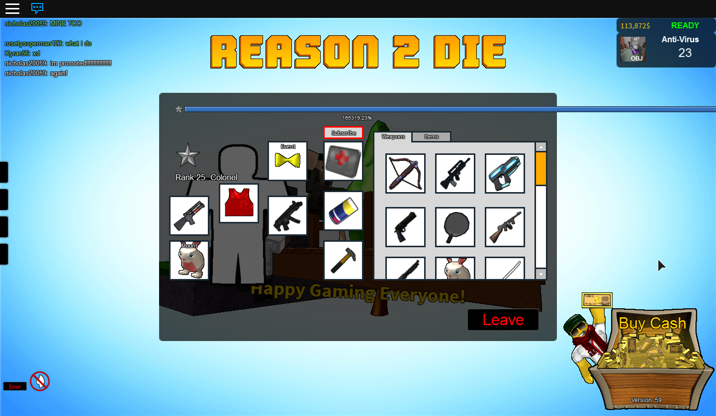 when did reason 2 die come out roblox]