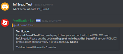 Roblox Account Verification Discord Bot