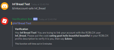 Roblox Verification Discord Bot