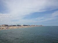 Ocean City MD beach looking north from pier