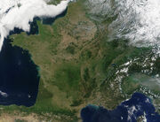 Satellite image of France in August 2002
