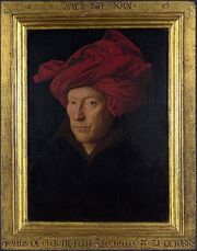 Portrait of a Man in a Turban (Jan van Eyck) with frame