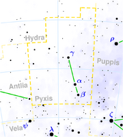 Pyxis constellation map