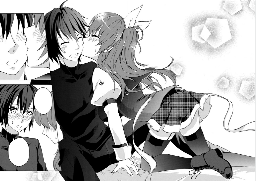image stella kisses ikki on the cheek png rakudai kishi no