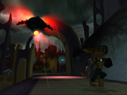 Blarg heavy interceptor in combat