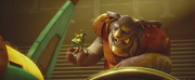 Grimroth with Qwark statuette