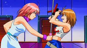 Blocking with tonfa blasters