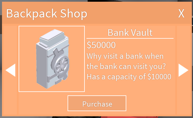 Bank Vault Backpack Roblox Cash Grab Simulator Wiki Fandom - breakjail roblox cash grab simulator wiki fandom powered