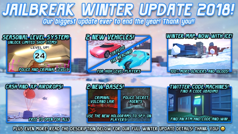 2018 Winter Update | ROBLOX Jailbreak Wiki | FANDOM ...