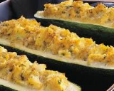 Crab stuffed zucchini