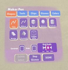 Maker pen shapes tab