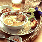 Chicken Soup with Potato Patties