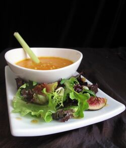 Autumn greens and soup