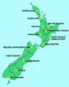 Map of New Zealand