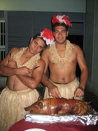 Spit roasted pig