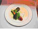 Baked cod with leek sauce