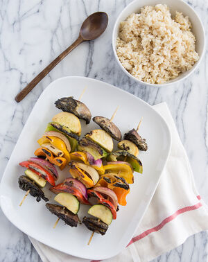 Green curry veggie kabobs