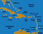 Map of Caribbean