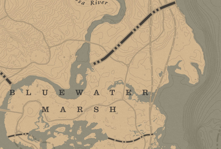 Red Dead Redemption 2 Bluewater Marsh Location