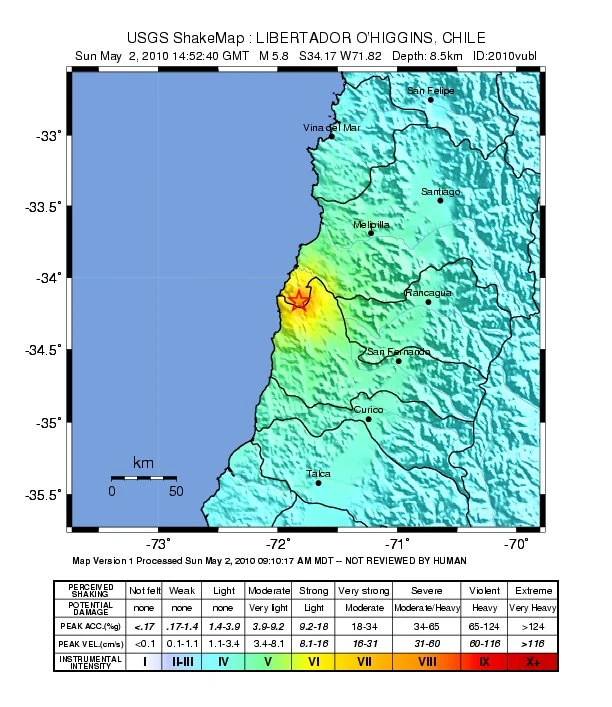 Terremoto de Pichilemu de Mayo de 2010 Región de O'Higgins Wiki