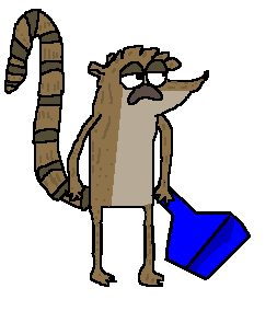 RIGBY NO QUIERE LIMPIAR XD