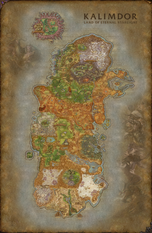 World of warcraft kalimdor map fanart by solarieldawnstar-d9pbr2g