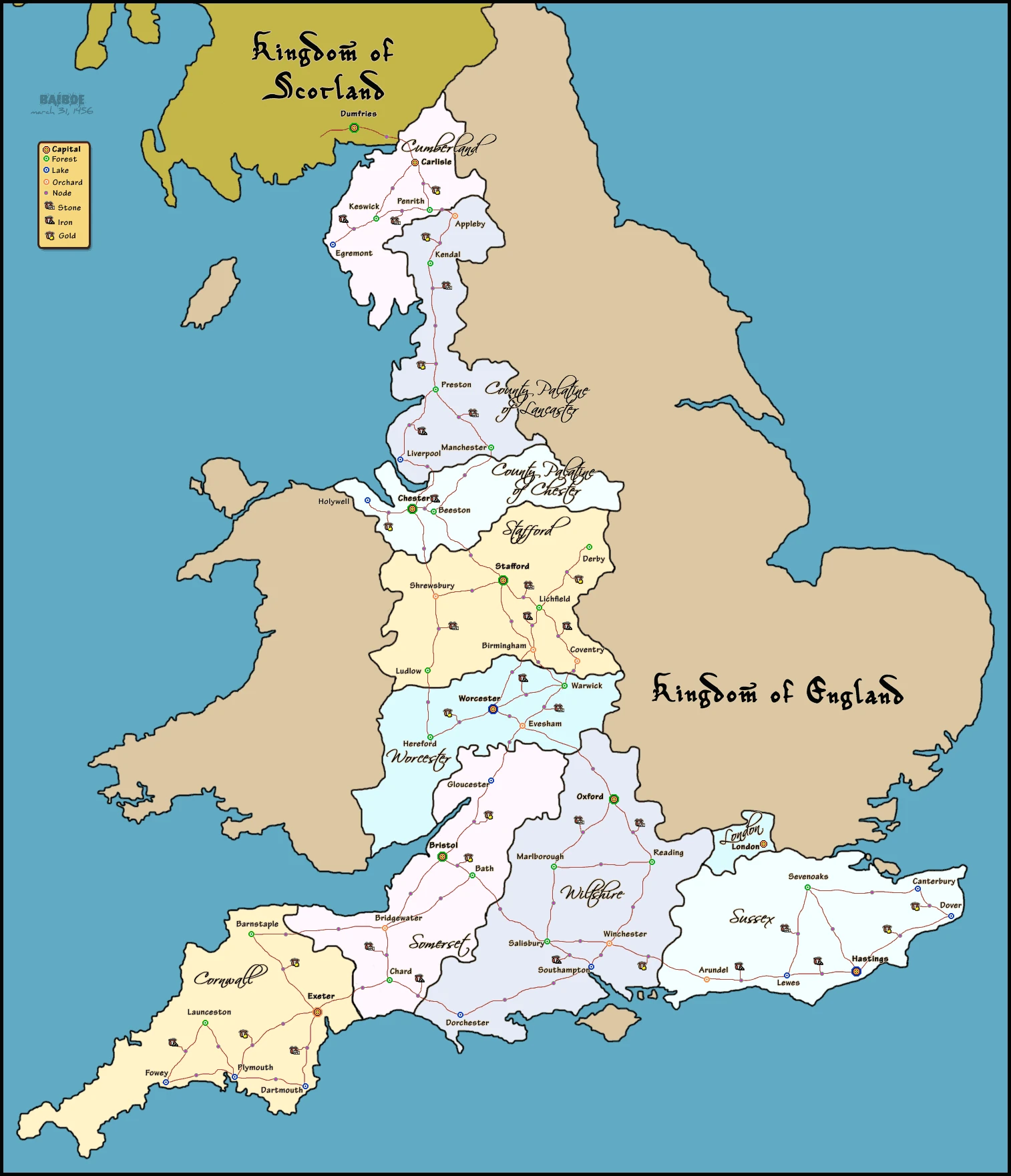 Kingdom of England Map