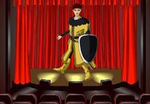 Raider on stage