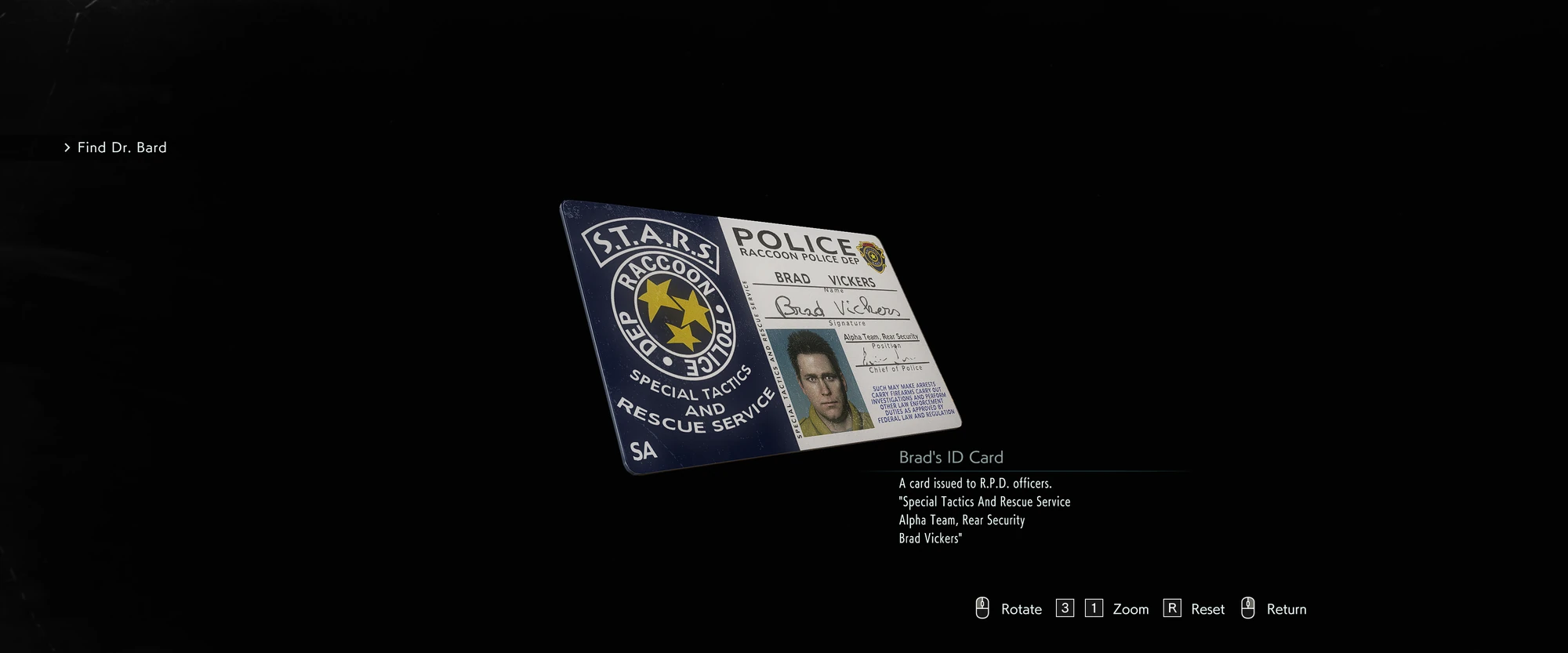 Brad s ID Card Resident Evil Wiki Fandom