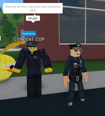 Content Cop R Gocommitdie L O R E Wiki Fandom - police outfit in robloxian highschool youtube