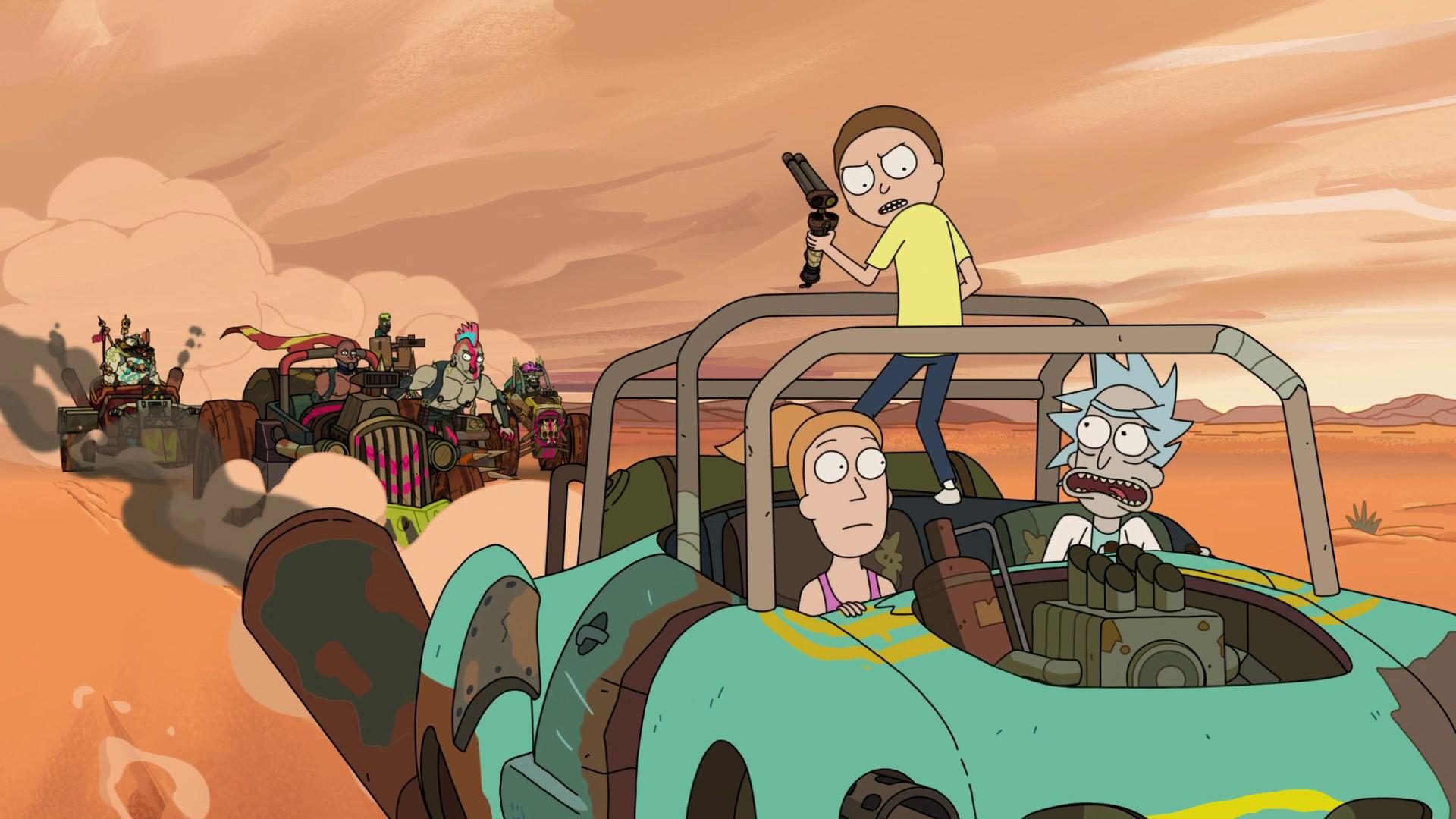 Risultati immagini per rick e morty mad max