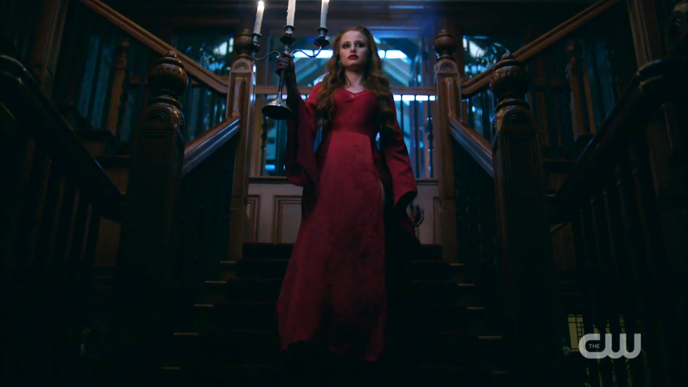 Season 1 Episode 5 Heart of Darkness Cheryl walking down the steps