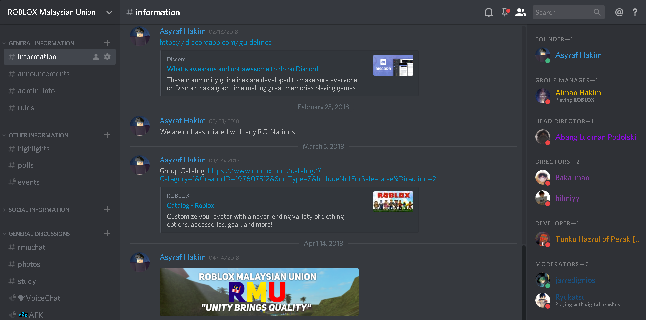 Rmu Discord Roblox Malaysian Union Wiki Fandom Powered By Wikia - rmu discord