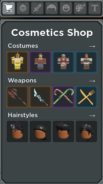 Cosmetics Roblox Adventure Up Wiki Fandom - roblox assassin value list roblox free makeup