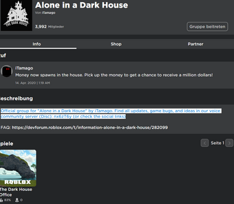 Groups Roblox Alone In A Dark House Wiki Fandom - roblox alone roblox