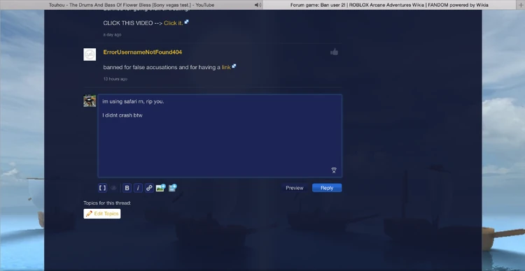 Forum Game Ban User 2 Roblox Arcane Adventures Wikia - 