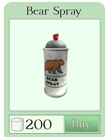 Bear Spray Roblox Backpacking Wiki Fandom