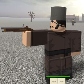 Russian Militia aiming the pistol