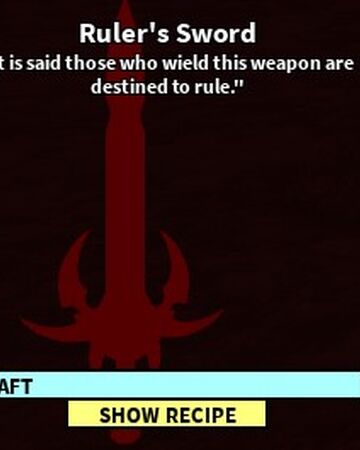 Ruler S Sword Roblox Craftwars Wikia Fandom