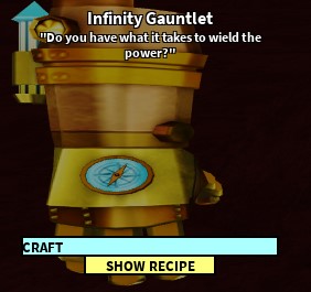 Infinity Gauntlet Roblox Craftwars Wikia Fandom