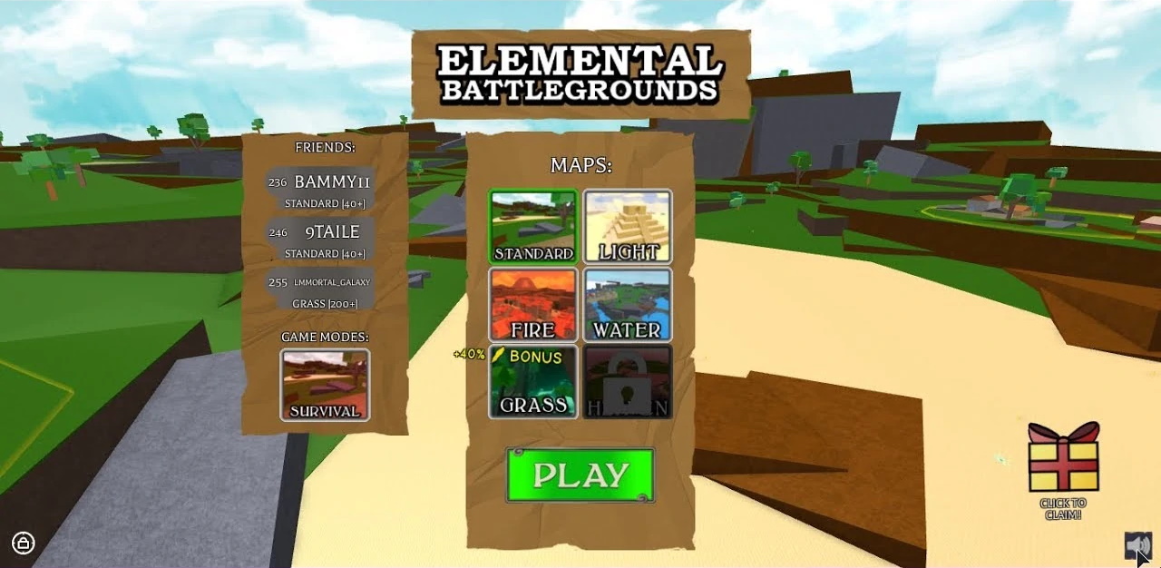 Menu Roblox Elemental Battlegrounds Wiki Fandom Powered - how to join someones game in roblox not your friend